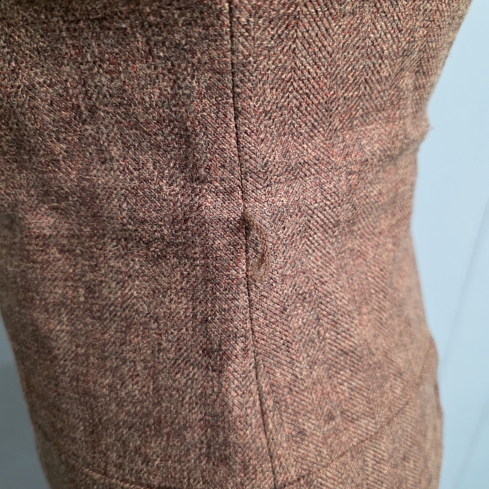 Molly New York Anthropologie Verite Tweed Strapless Rust Brown Dress Size 4 - Picture 4 of 14